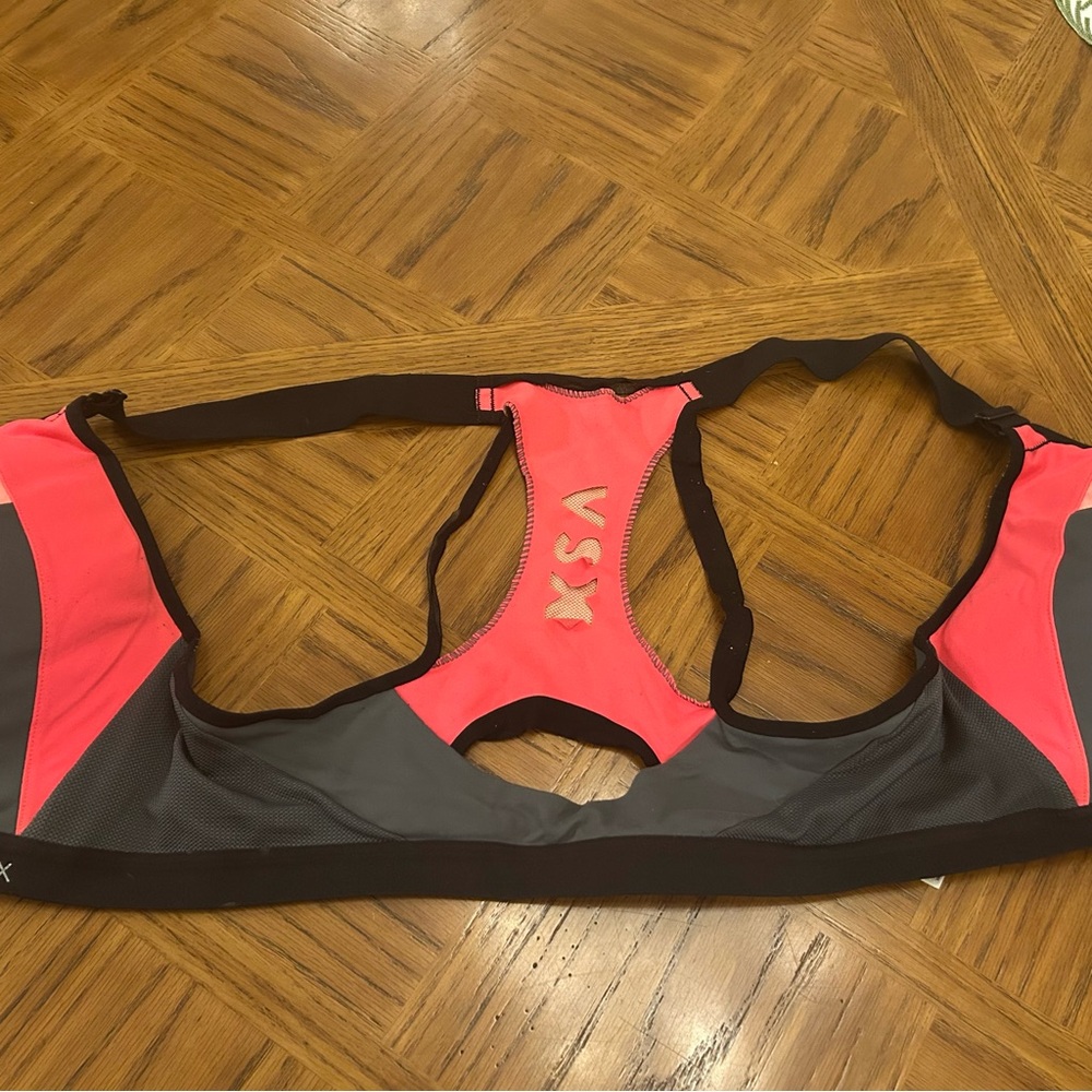 VSX Pink and Gray Incredible Sports Bra  Front Zipper Victoria’s Secret - Picture 2 of 4